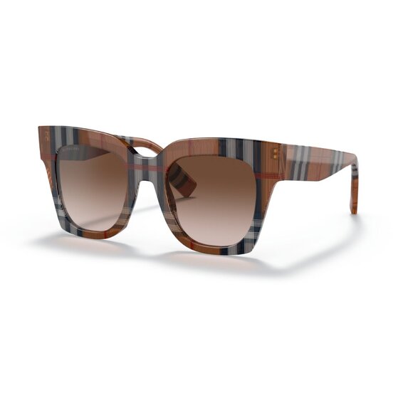 Burberry London | Ladies Kitty Sunglasses in Check Brown/Brown Gradient - Picture 2 of 10